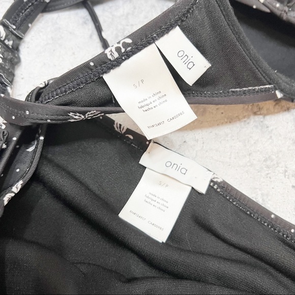 SET Onia Black Floral High Waisted Belted Bikini Set Two Piece Size Small S - Picture 7 of 7